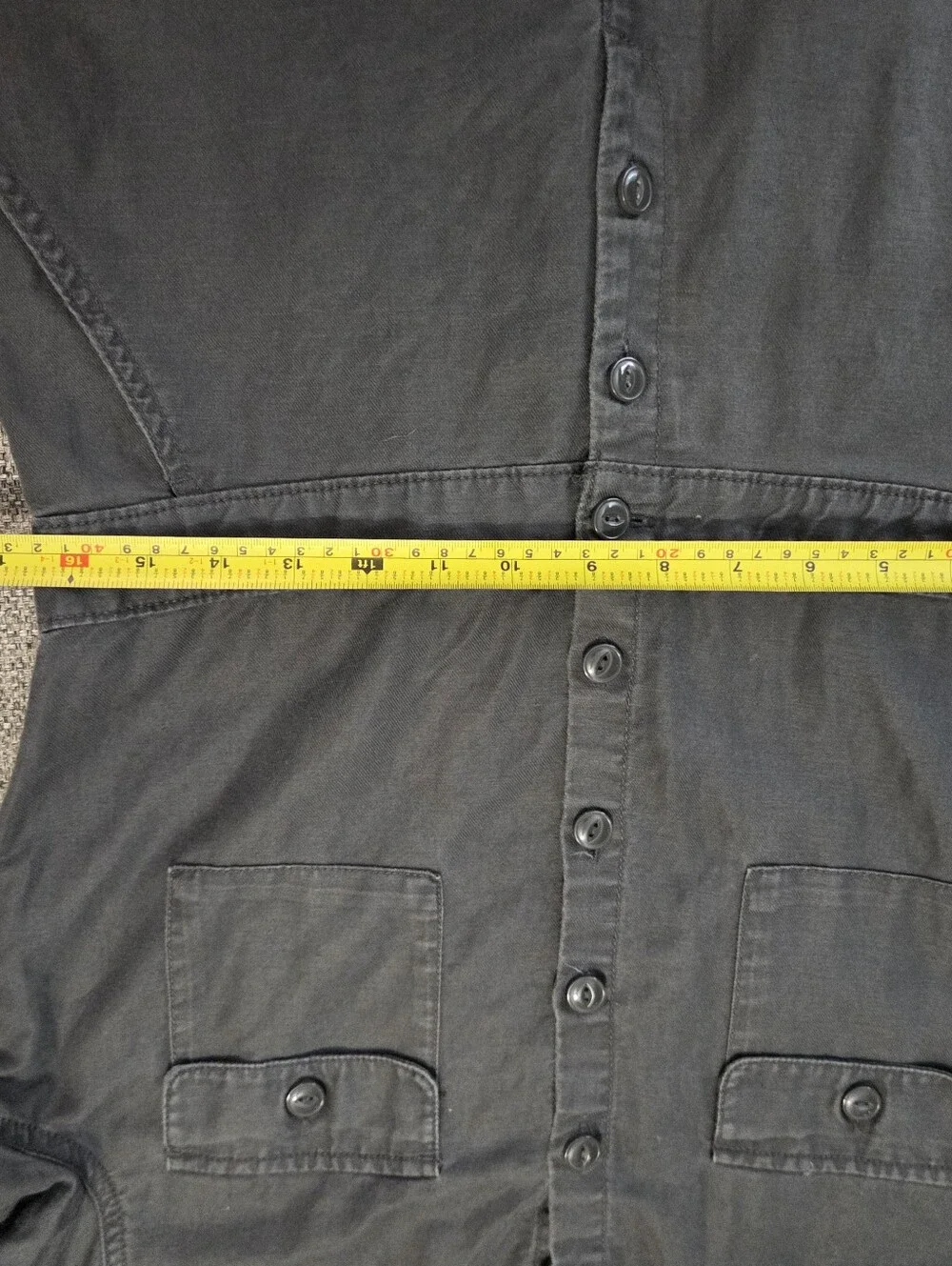Quince Cotton Linen Twill Short Sleeve Coverall Jumpsuit in Charcoal Size S